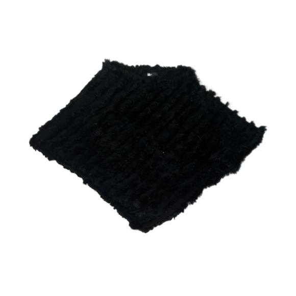 100% Rabbit Fur Chic Black Poncho - Picture 1 of 3